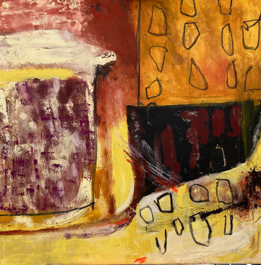 RETURN TO THE ANCESTORS 90 x 90cm Oil on canvas