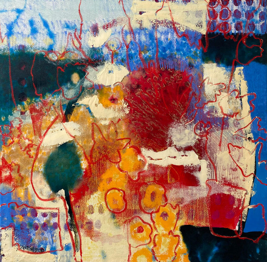 A HOT DAY 90 x 90cm Oil on canvas