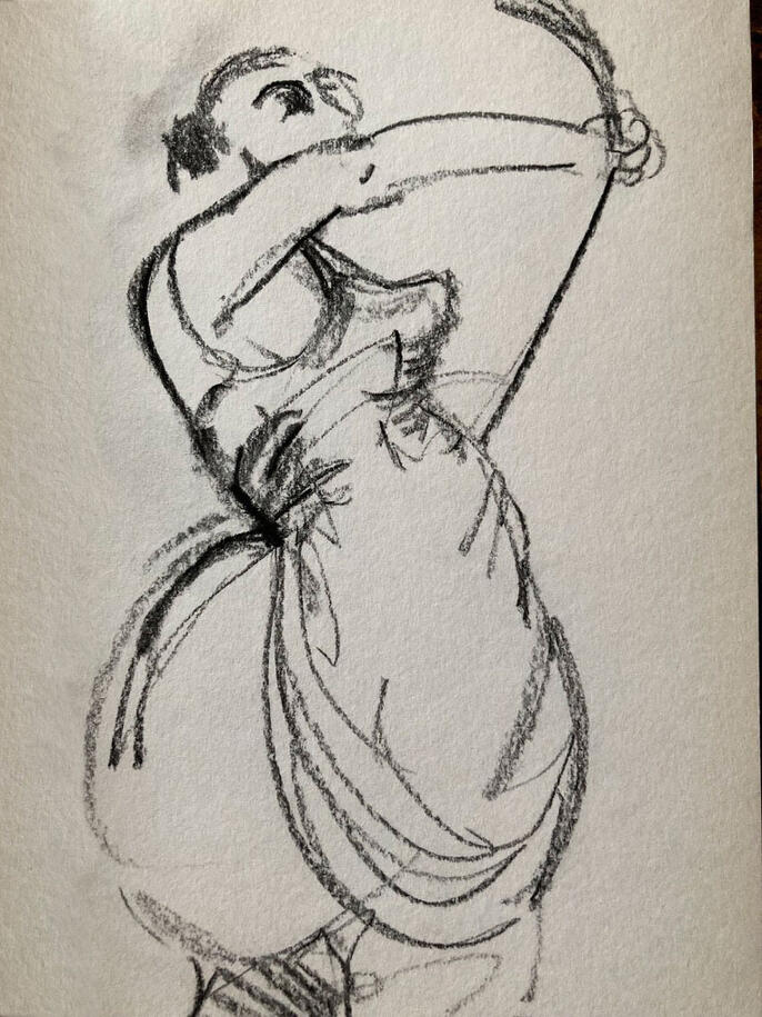 Michaela 2: life drawing sketch