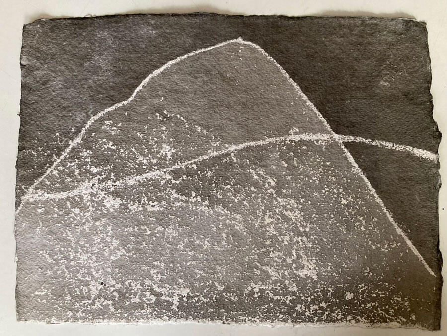 Mountain: ink &amp; wax